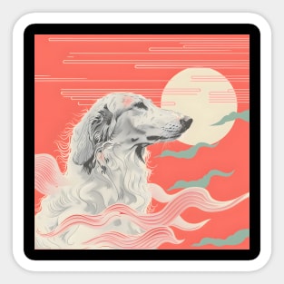 Borzoi in 80's Sticker